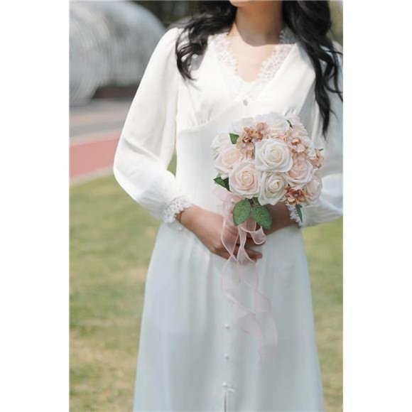 Artificial Flowers Combo Box Set Gradient Color Flower Leaf w/ Stems DIY Wedding - Picture 4 of 6